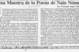 Una muestra de la poesía de Naín Nómez  [artículo] Wellington Rojas Valdebenito.