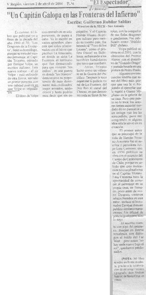 "Un Capitán galopa en las Fronteras del Infierno"