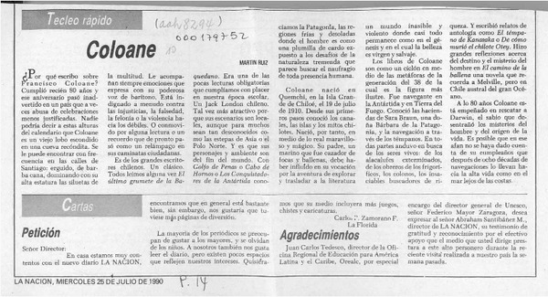 Coloane  [artículo] Martín Ruiz.