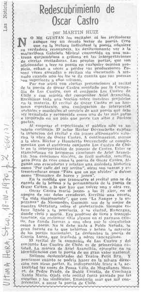 Redescubrimiento de Oscar Castro
