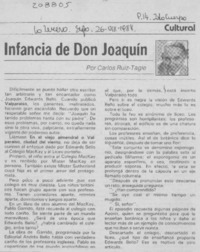 Infancia de Don Joaquín