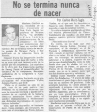 No se termina nunca de nacer
