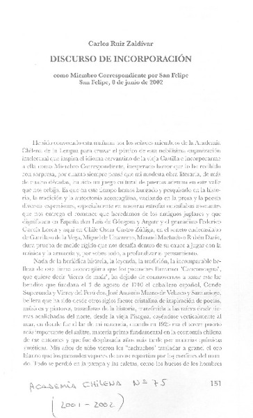 Discurso de incorporación