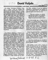 David Valjalo  [artículo] Andrés Sabella.