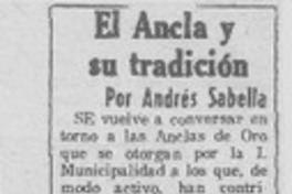 El ancla y su tradición