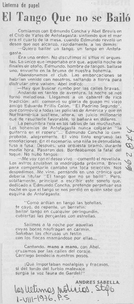 El tango que no se bailó