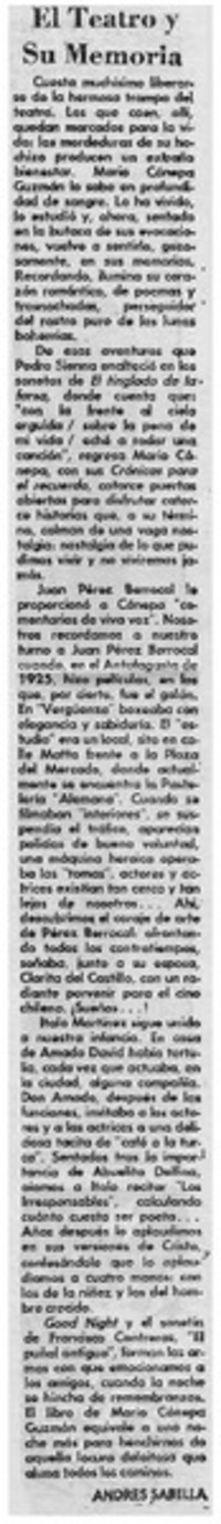 El teatro y su memoria