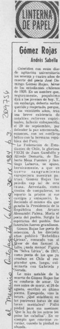Gómez Rojas