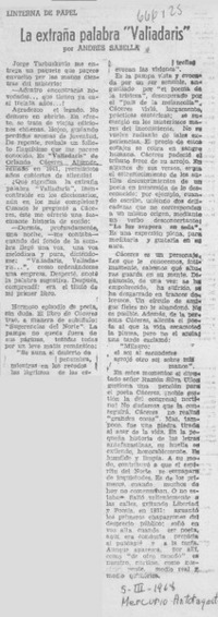 La extraña palabra "Valiadaris"