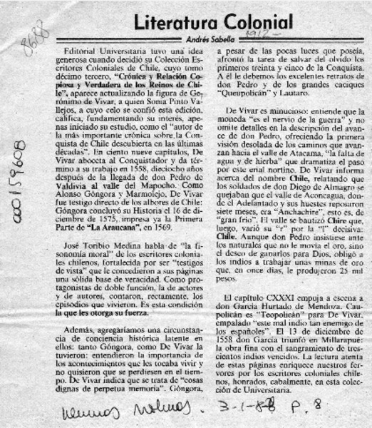 Literatura colonial