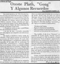 Oreste Plath "Gong" y algunos recuerdos
