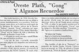 Oreste Plath "Gong" y algunos recuerdos