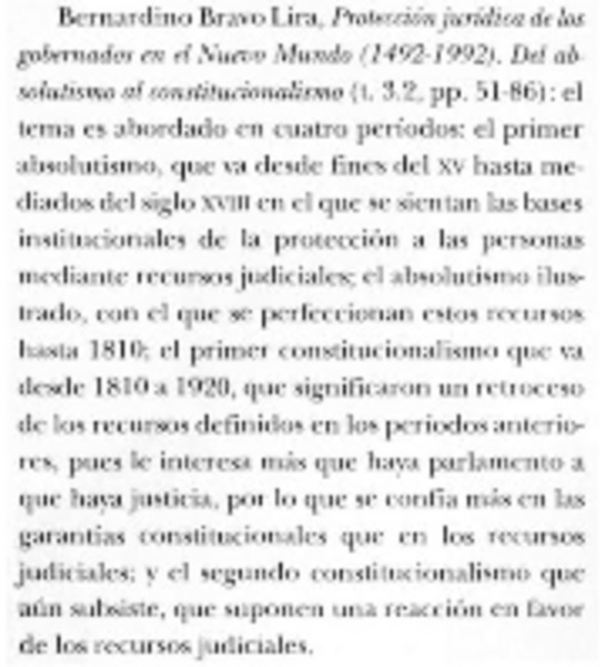 Protección jurídica de los gobernados en el Nuevo Mundo (1492-1992). Del absolutismo al constitucionalismo