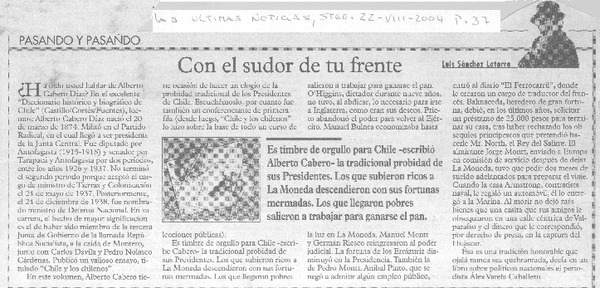 Con el sudor de la frente