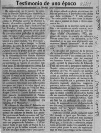 Testimonio de una epoca  [artículo] Luis Sánchez Latorre.