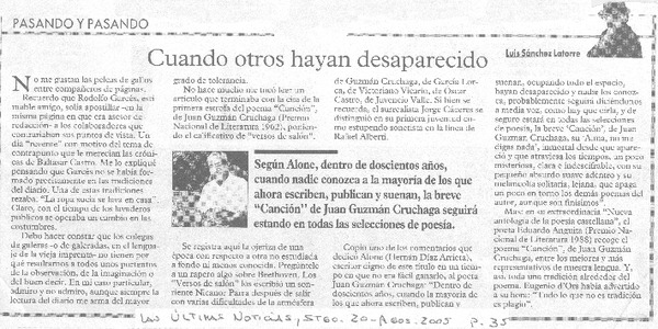 Cuando otros hayan desaparecido.