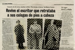 Revive el escritor que retrataba a sus colegas de pies a cabeza  [artículo]Leonardo Sanhueza.