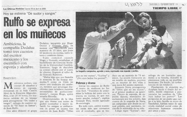 Rulfo se expresa en los muñecos  [artículo] Marietta Santi