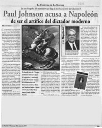 Paul Johnson acusa a Napoleón