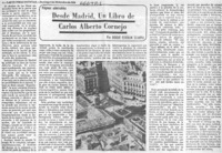 Desde Madrid, un libro de Carlos Alberto Cornejo  [artículo] Roque Esteban Scarpa.