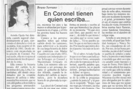 En Coronel tienen quien escriba --  [artículo] Bruno Serrano.