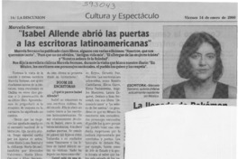 "Isabel Allende abrió las puertas a las escritoras latinoamericanas"  [artículo]