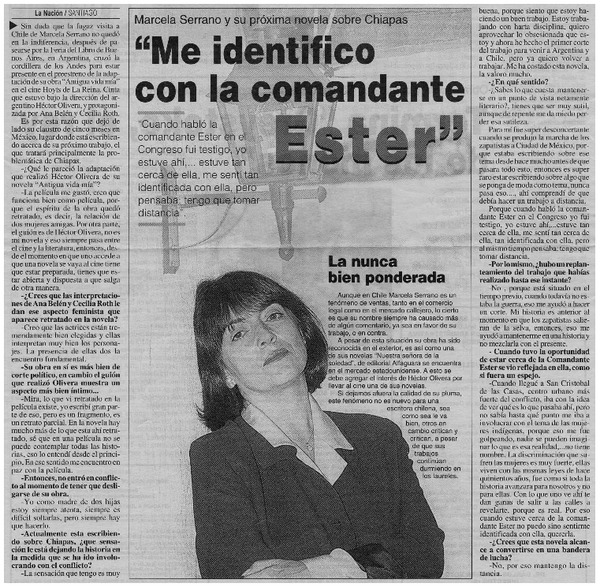 "Me identifico con la comandante Ester"