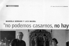 "No podemos casarnos, no hay ley de divorcio"  [artículo] Ana María Egert R.
