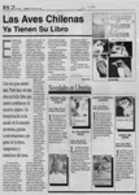 Las aves chilenas ya tienen su libro  [artículo] Jorge Silva.