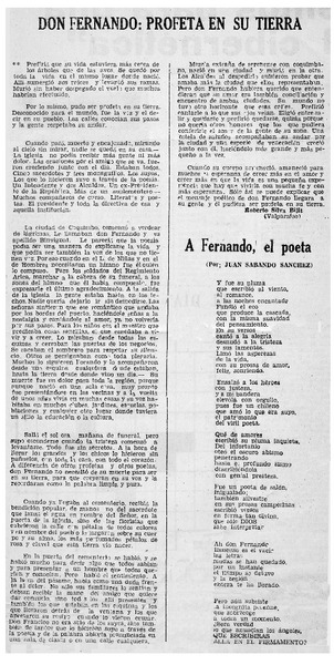 Fernando, profeta en su tierra
