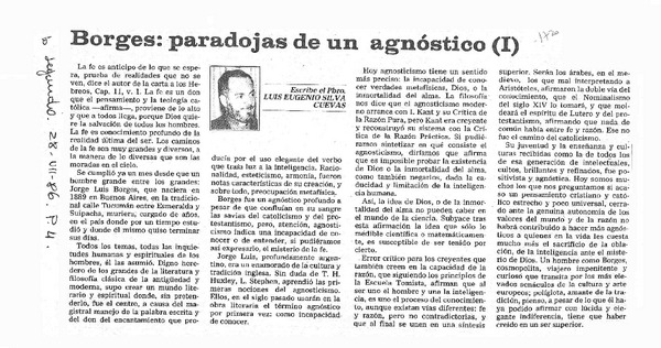 Borges: paradojas de un agnóstico
