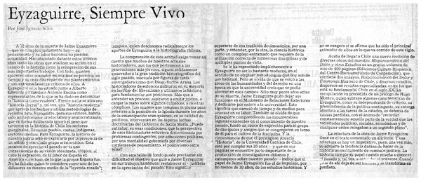 Eyzaguirre, siempre vivo