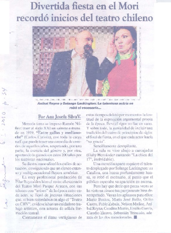 Divertida fiesta en el Mori recordó inicios del teatro chileno
