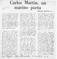 Carlos Martin, un marino poeta  [artículo] Adolfo Simpson T.