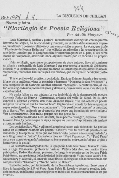 "Florilegio de poesía religiosa"