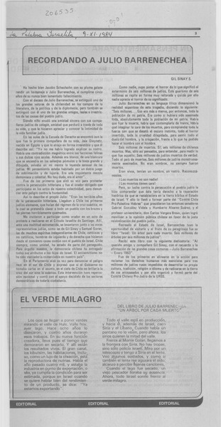 Recordando a Julio Barrenechea