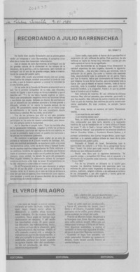Recordando a Julio Barrenechea