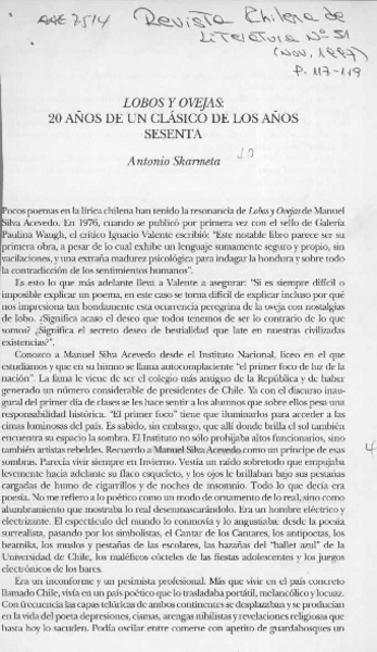 Lobos y ovejas  [artículo] Antonio Skármeta.