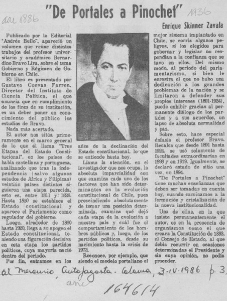 "De Portales a Pinochet"
