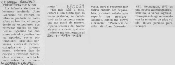 Presencia de niño