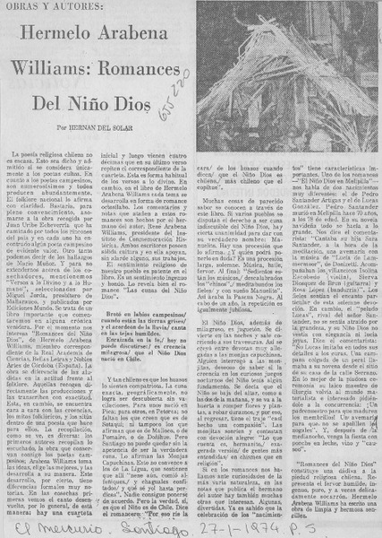 Hermelo Arabena Williams: Romances del niño Dios