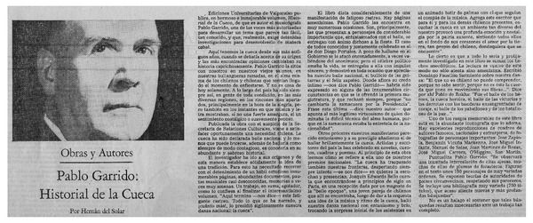 Pablo Garrido, Historial de la cueca