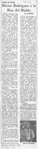 Héctor Rodríguez o la risa del diablo