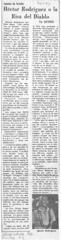 Héctor Rodríguez o la risa del diablo