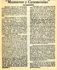 Manzanas y ceremonias"  [artículo] Suetonio.