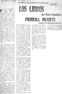 Los Libros, primera muerte  [artículo] Efraín Szmulewicz.