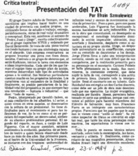 Presentación del TAT  [artículo] Efraín Szmulewicz.