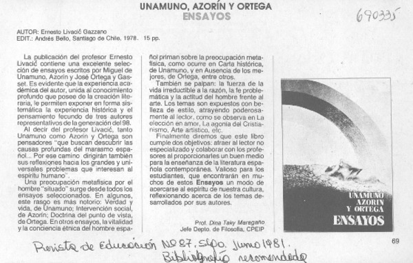Unamuno, Azorín y Ortega