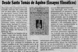 Desde Santo Tomás de Aquino (Ensayos filosoóficos)