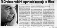 Di Girolamo recibirá importante homenaje en Miami  [artículo] Sergio Tanhnuz
